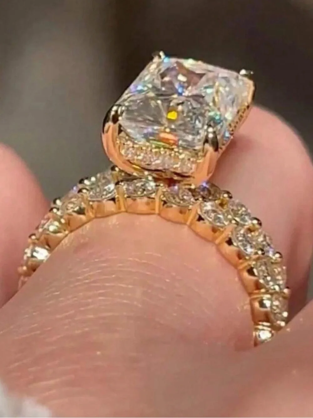 🆕 4.5 Carat Radiant Cut Bridal Ring Set for Women, S925 Silver Size 7